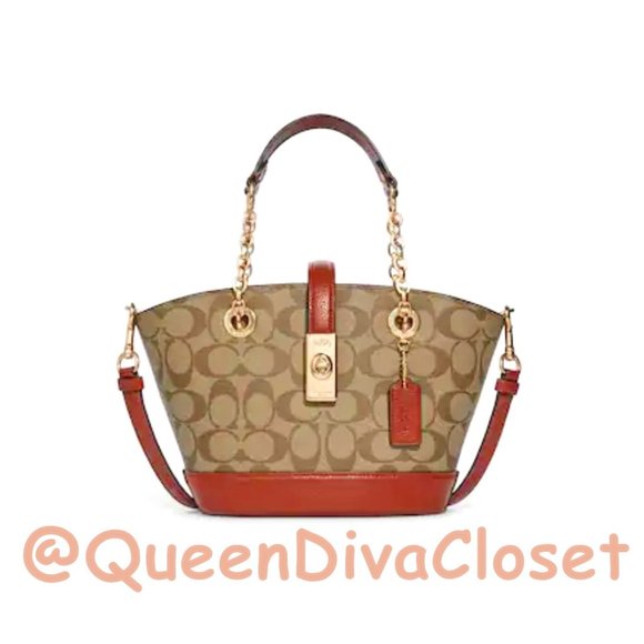 Lane Bucket Bag Purse Satchel Crossbody In Signature Canvas C8597